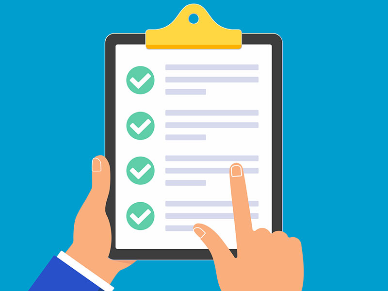 Facilities Concerns checklist with a hand